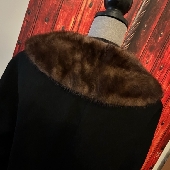Ming condition 1950s swing fur collar pinup coat large - Picture 4 of 10